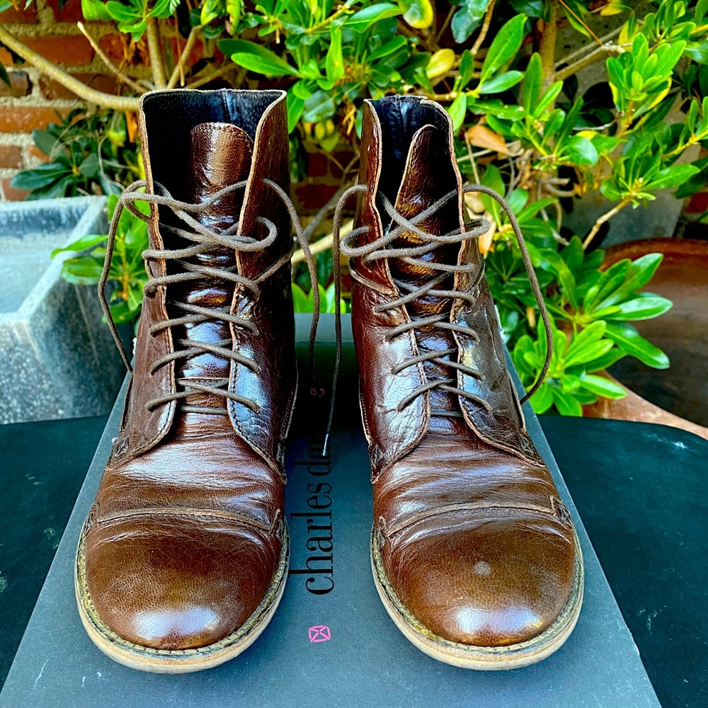 Charles David Brown Leather Booties